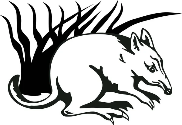 Bandicoot Bush Retro Illustration Vectorielle Graphique — Image vectorielle