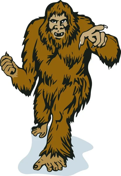 Illustration Big Foot Pointing — Image vectorielle