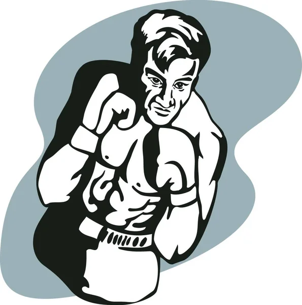 Illustration Boxer Retro — Image vectorielle
