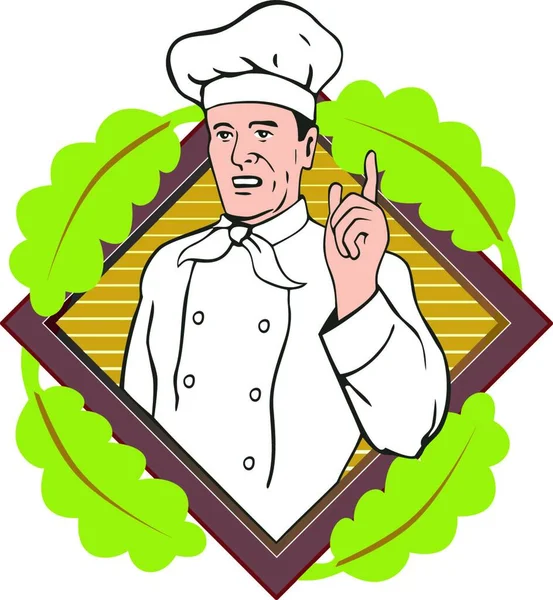 Aşçı Baker Bir Resmi — Stok Vektör