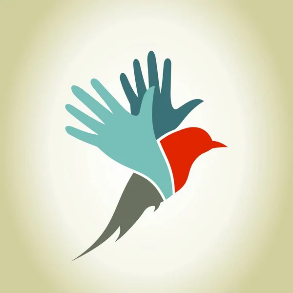 Vogel Eine Hände Icon Vektor Illustration — Stockvektor