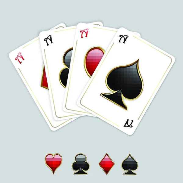 Illustration Der Spielkarten Asse — Stockvektor