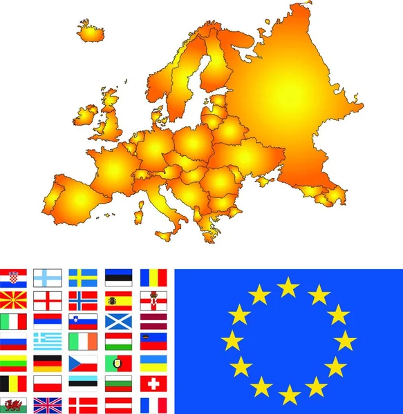 Illustratie Van Europa Kaart — Stockvector
