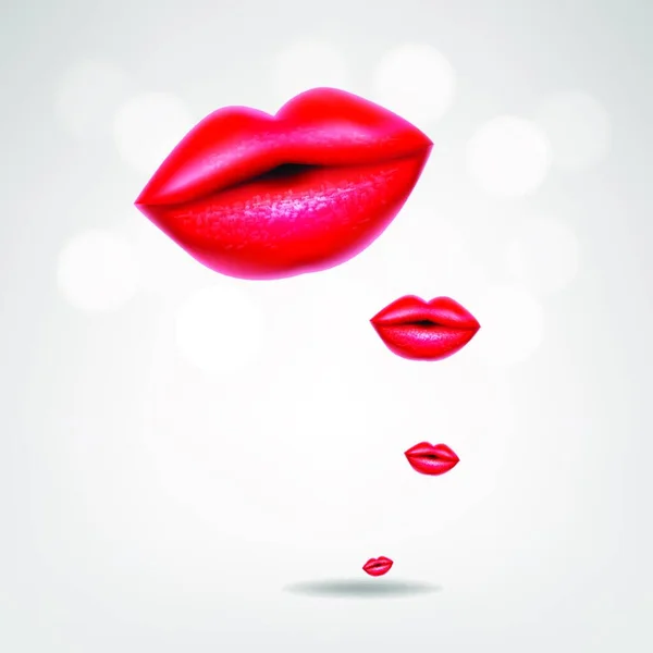 Illustration Red Lips Poster — Stock vektor