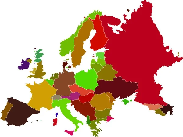 Európa Térkép Szemléltetése — Stock Vector