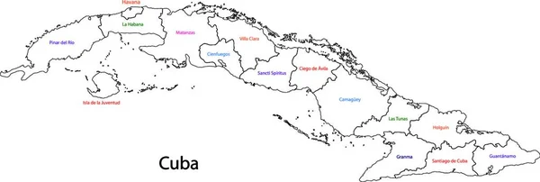 Overzicht Kaart Cuba Web Eenvoudige Illustratie — Stockvector