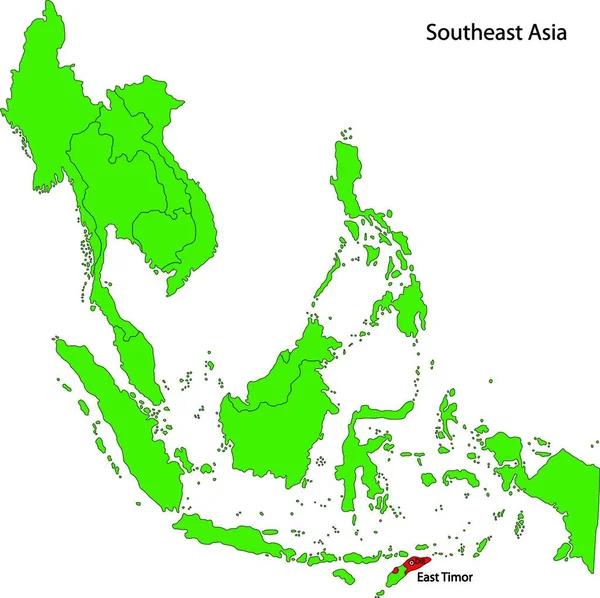 Ilustración Del Mapa Timor Oriental — Vector de stock
