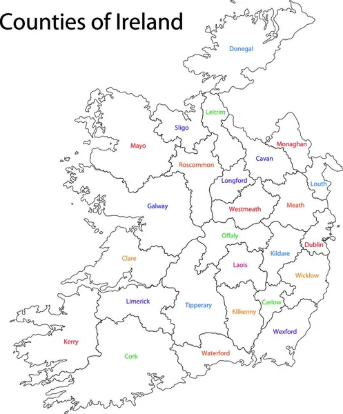 Εικονογράφηση Του Χάρτη Περίγραμμα Ιρλανδία — Διανυσματικό Αρχείο