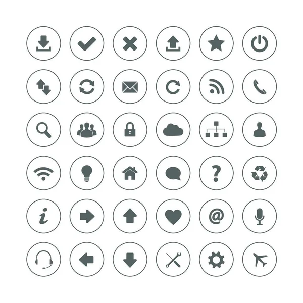 Icone Web Semplice Illustrazione Vettoriale — Vettoriale Stock