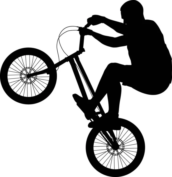 Illustration Silhouette Biker — Image vectorielle
