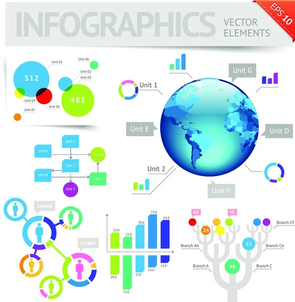 Färgglada Infographic Mall Modern Illustration — Stock vektor