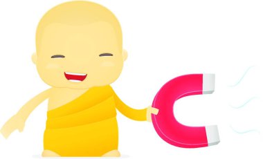 karikatür keşiş vektör çizimi 