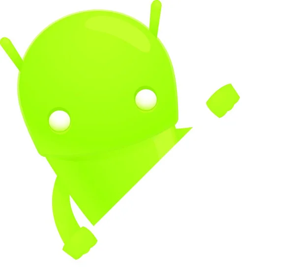 Divertente Cartone Animato Android Vettoriale Illustrazione — Vettoriale Stock