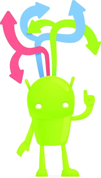 Legrační Kreslený Android Vektorové Ilustrace — Stockový vektor