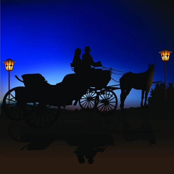 Ілюстрація Перевезення Вночі — стоковий вектор