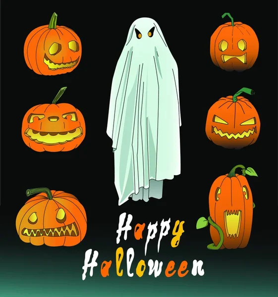 Illustrazione Della Varietà Halloween — Vettoriale Stock