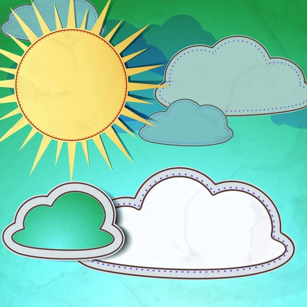 Ilustración Del Sol Las Nubes — Vector de stock