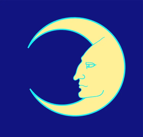 Mond Gesicht Vektor Illustration — Stockvektor