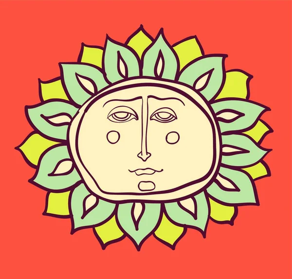 Ilustração Vetor Face Solar — Vetor de Stock