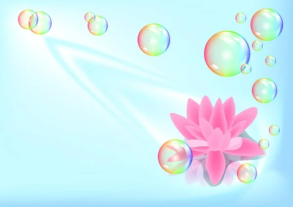 莲花和气泡矢量图解 — 图库矢量图片
