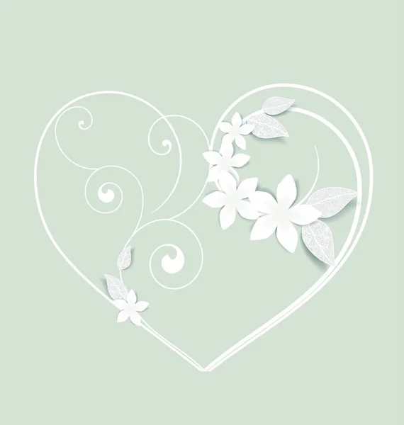 Illustration Coeur Floral — Image vectorielle