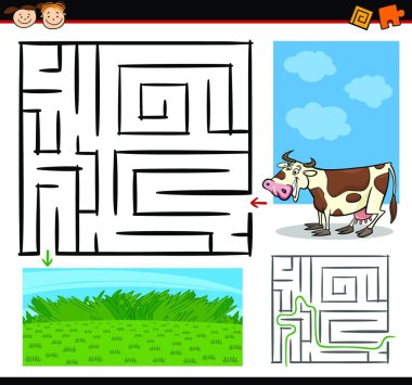 Labirent ya da labirent, web basit illüstrasyon