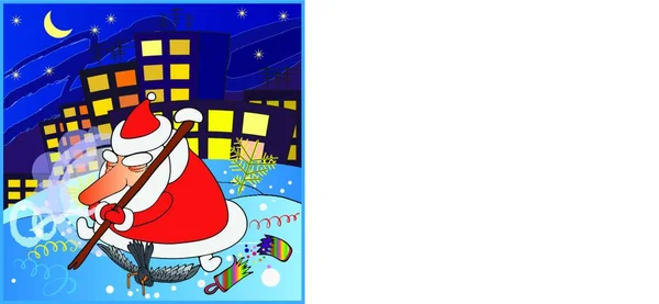 Müde Weihnachtsmann Vektor Illustration — Stockvektor