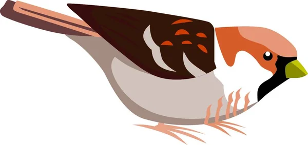 Oiseau Sur Illustration Vectorielle Blanche — Image vectorielle