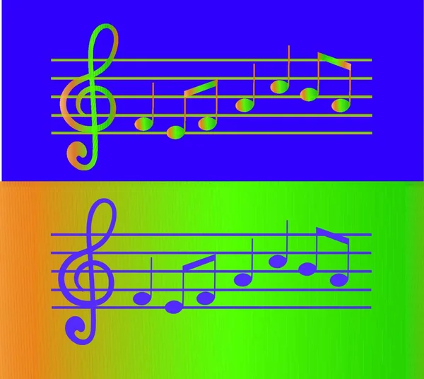 Colorful Music Notes Vector Illustration — Stock Vector