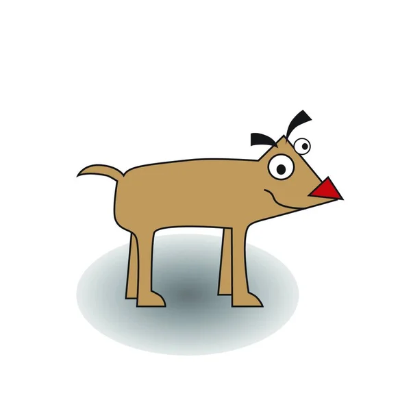 幸せな小さなかわいい犬のベクトル図 — ストックベクタ