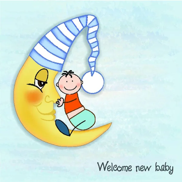 Baby Shower Card Vektor Illusztráció — Stock Vector