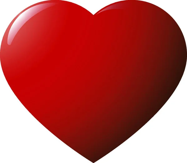 Illustration Red Glossy Heart — Stock Vector