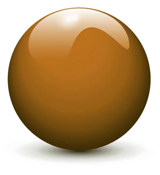 Illustration Brown Glossy Ball — Stock Vector