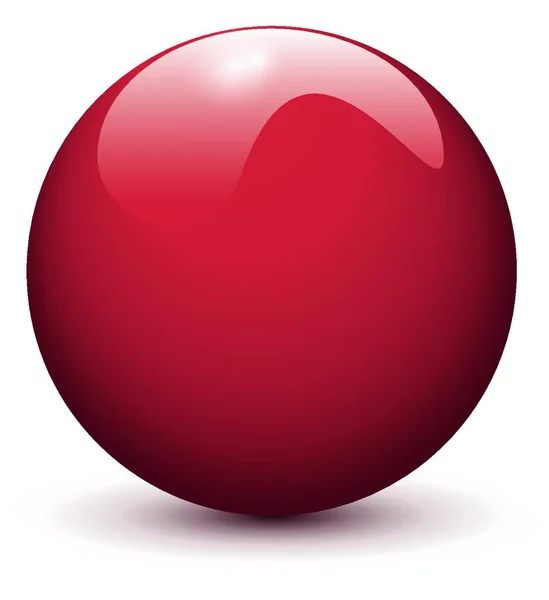 Illustration Red Glossy Ball — Stock Vector
