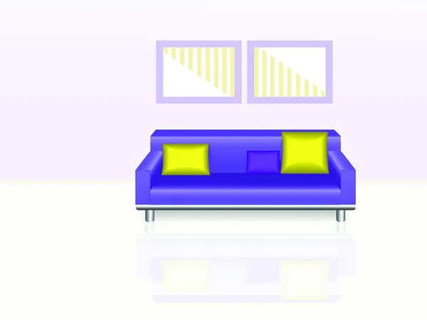 Ilustración Del Sofá Púrpura — Vector de stock