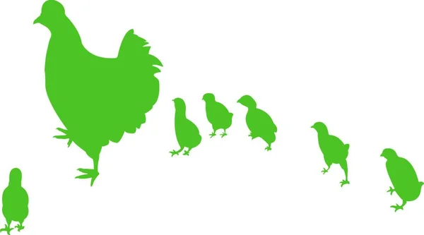 Hühnerfamilie Grafische Vektorillustration — Stockvektor