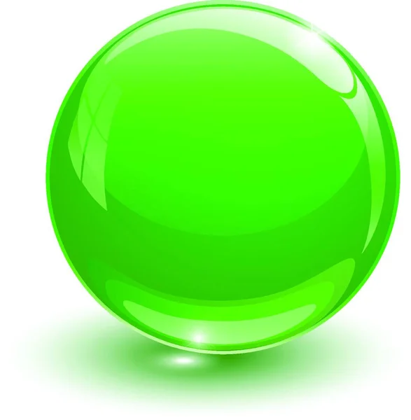 Green Glassy Ball Graphic Vector Illustration — Stock Vector