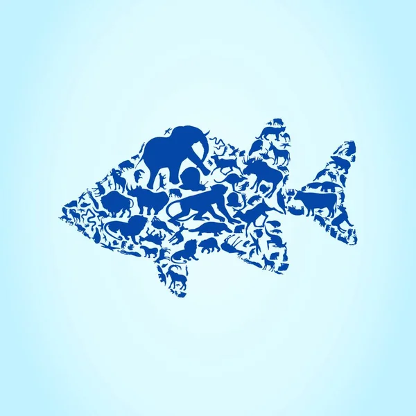 Illustration Des Fisches Als Tier — Stockvektor