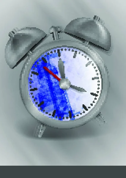 Relógio Alarme Estilo Clássico Metal — Vetor de Stock