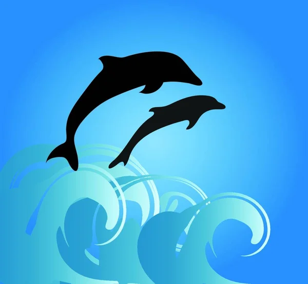 Ilustração Dos Golfinhos — Vetor de Stock