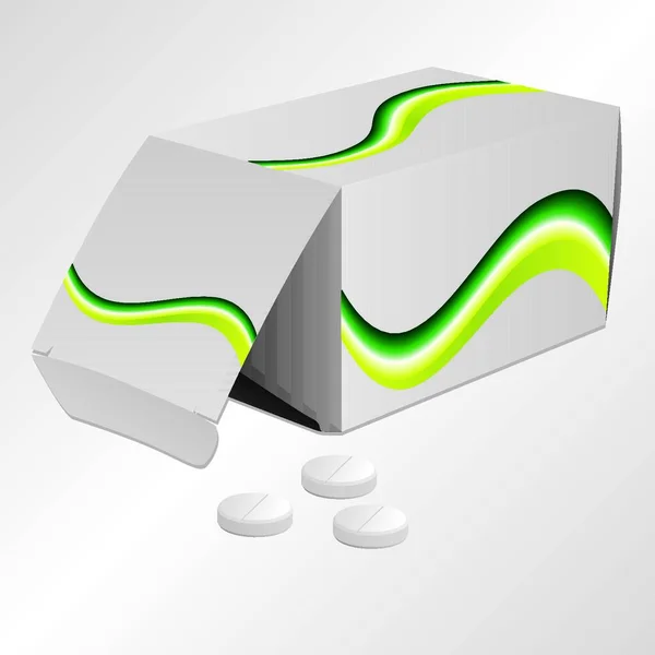 Ilustración Píldora Con Pillbox — Vector de stock