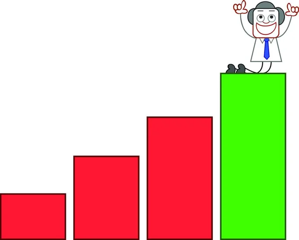 Illustration Happy Businessman Cartoon — Stock Vector
