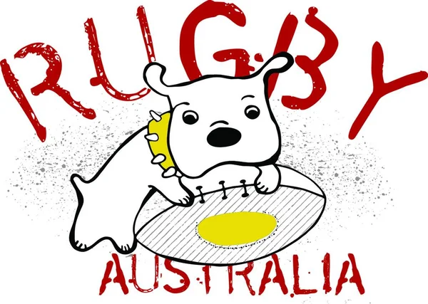 Mascote Rugby Australiano Ilustração Vetorial Gráfica — Vetor de Stock