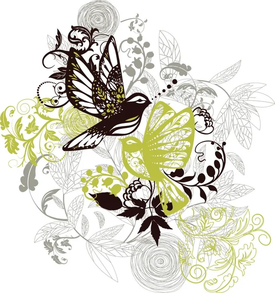 Humming Bird Graphic Vector Illustration — Stock Vector