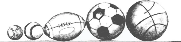 Grafische Vektor Illustration Für Sportbälle — Stockvektor