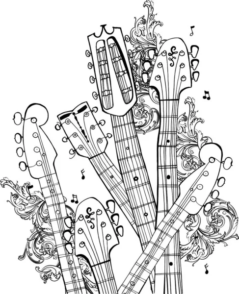 Elektrische Gitarren Grafische Vektorillustration — Stockvektor