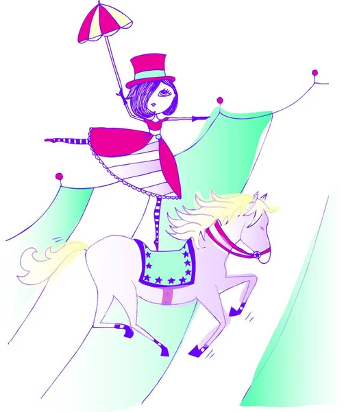 Circus Perfomer Graphic Vector Illustration — Stock Vector