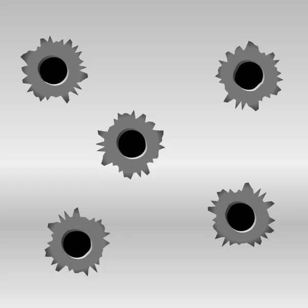 Bullet Holes Illustrazione Grafica Vettoriale — Vettoriale Stock