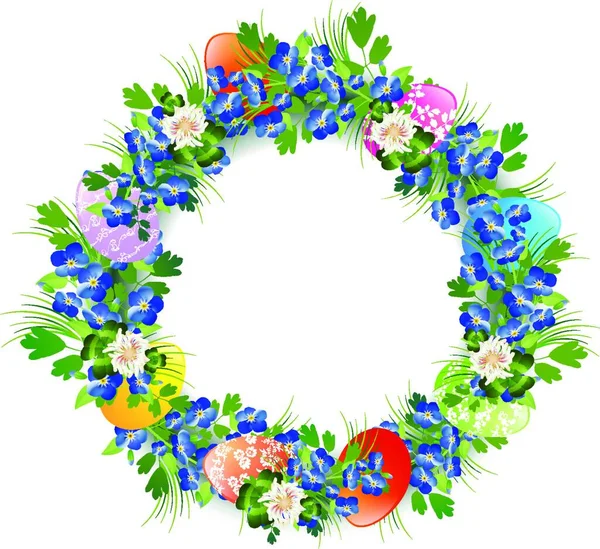 Easter Wreath Graphic Vector Illustration — Stock Vector