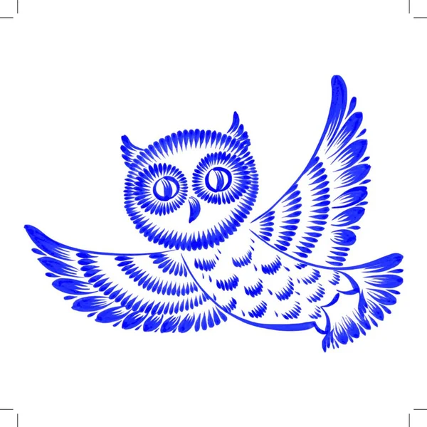 Búho Pájaro Web Simple Ilustración — Archivo Imágenes Vectoriales